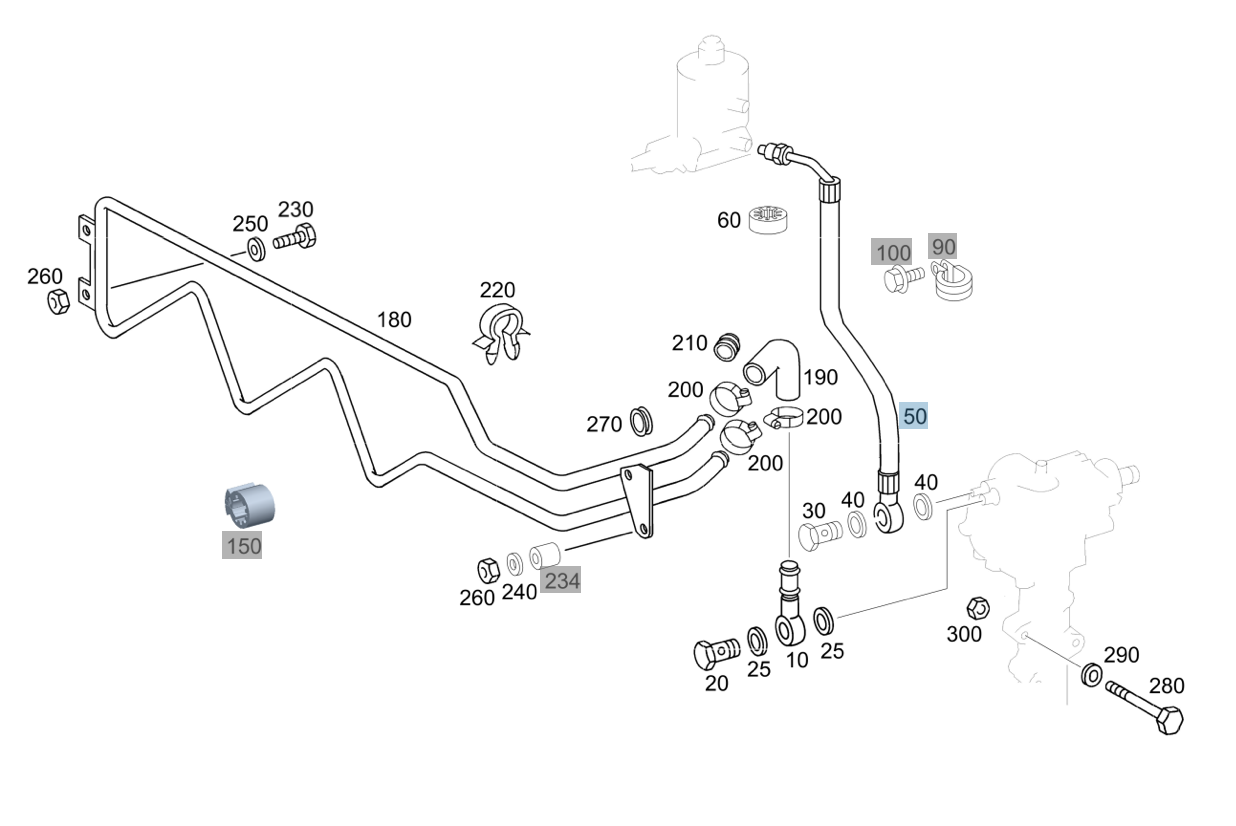 SCHLAUCH Lenkhelfpumpe zur Lenkung A4614660481 G300
