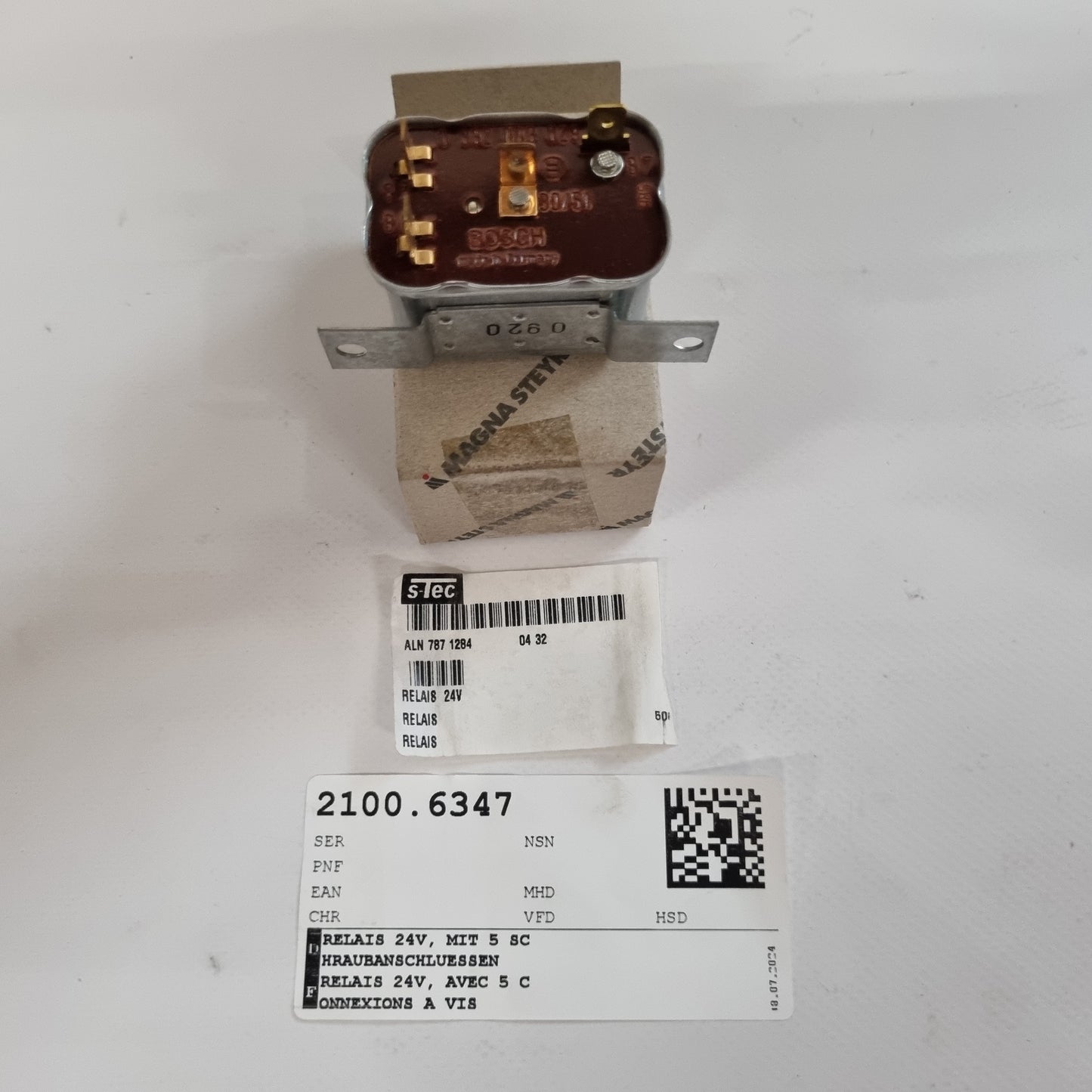 RELAY 24V / WITH 5 SCREW CONNECTIONS, 0 332 003 029