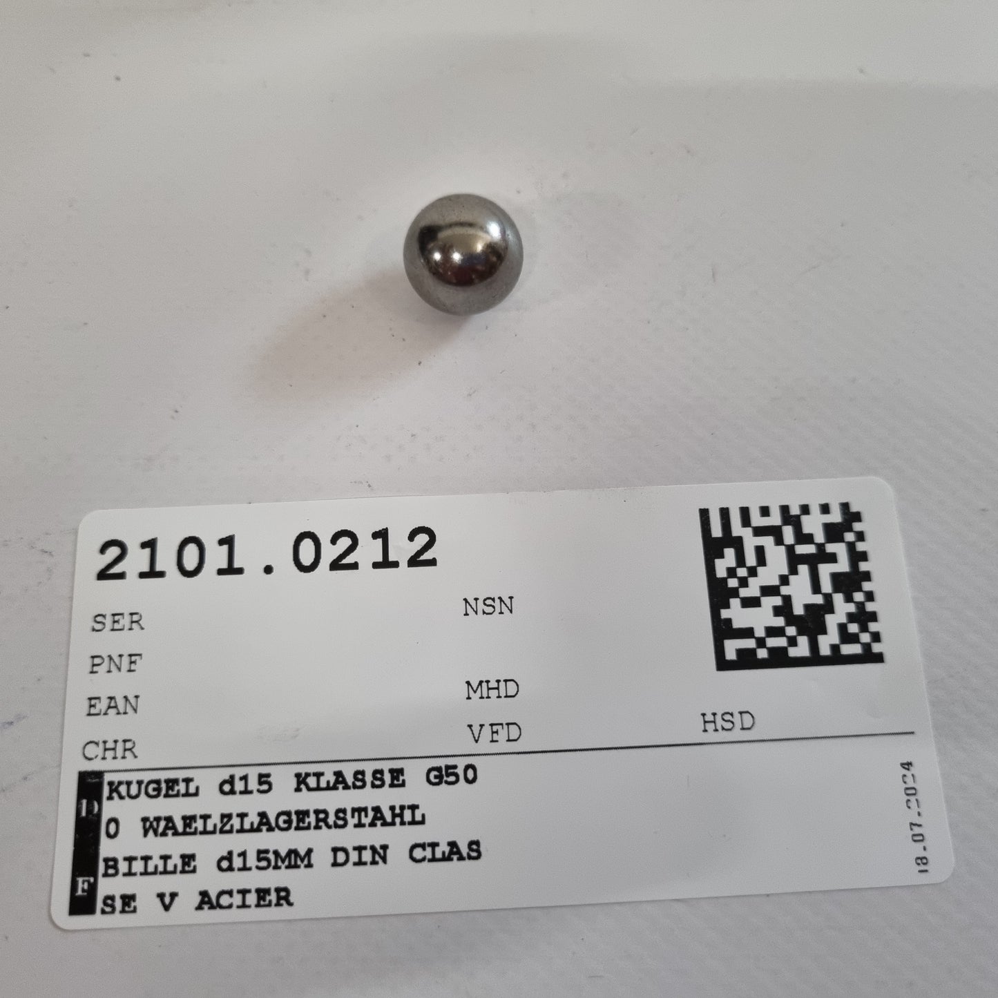 BILLE d15MM DIN CLASSE V