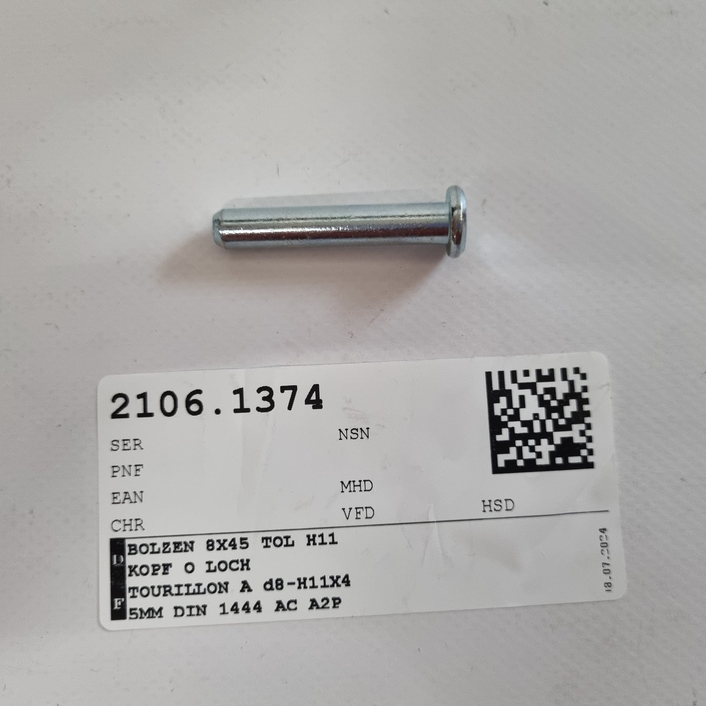 BOULON A d8-H11X45MM DIN 1444 ST A2P