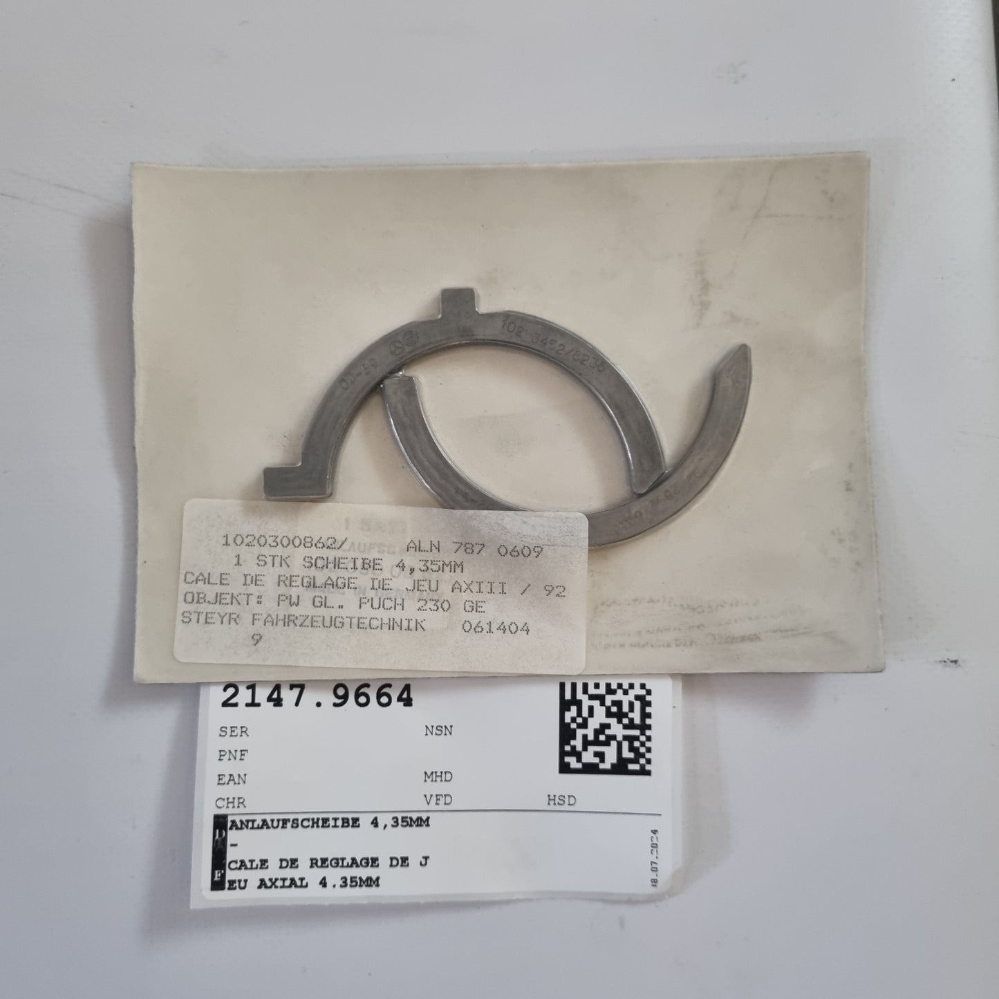 Thrust washer 4.35mm A1020300862