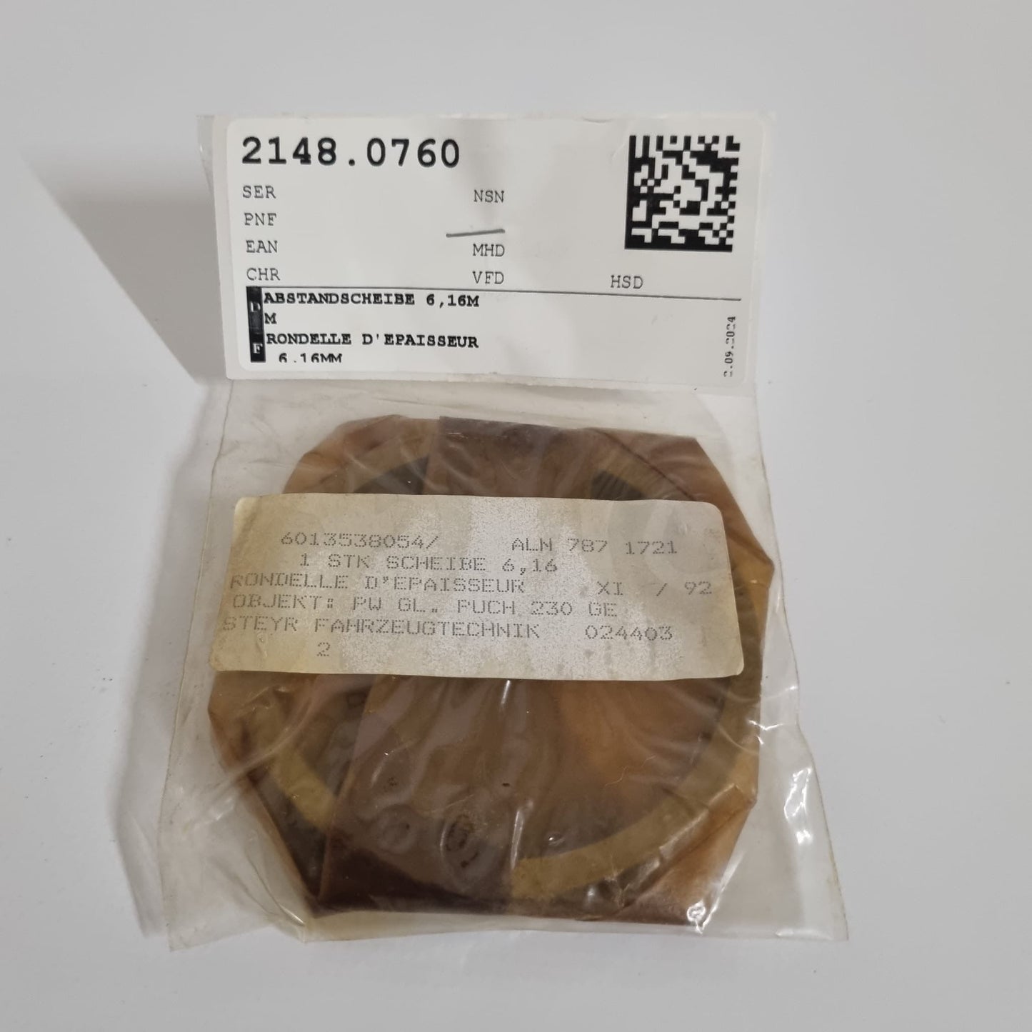 RONDELLE D'ENTRETOISE 6,16 MM A6013538054
