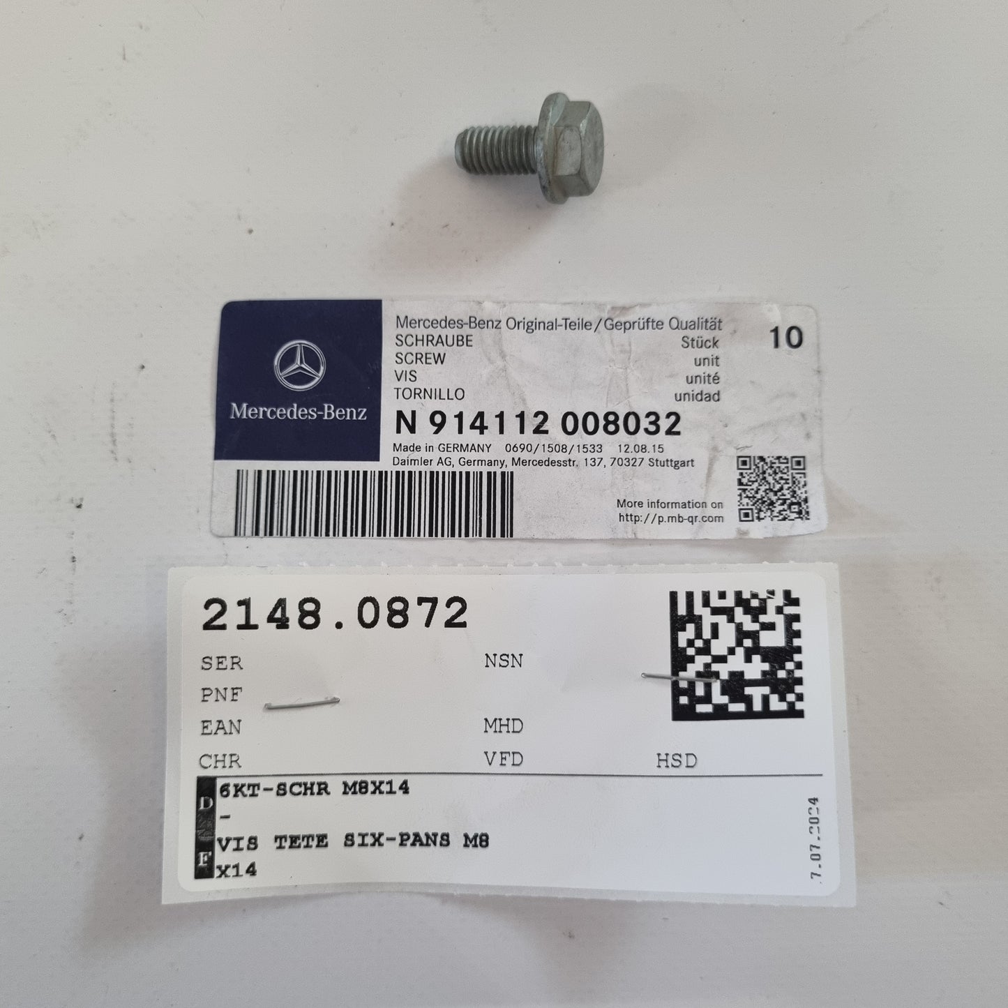 VIS HEXAGONALE M8X16 N914112008032
