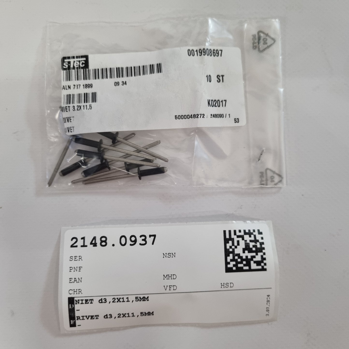NIET d3,2X11,5MM A0019908697