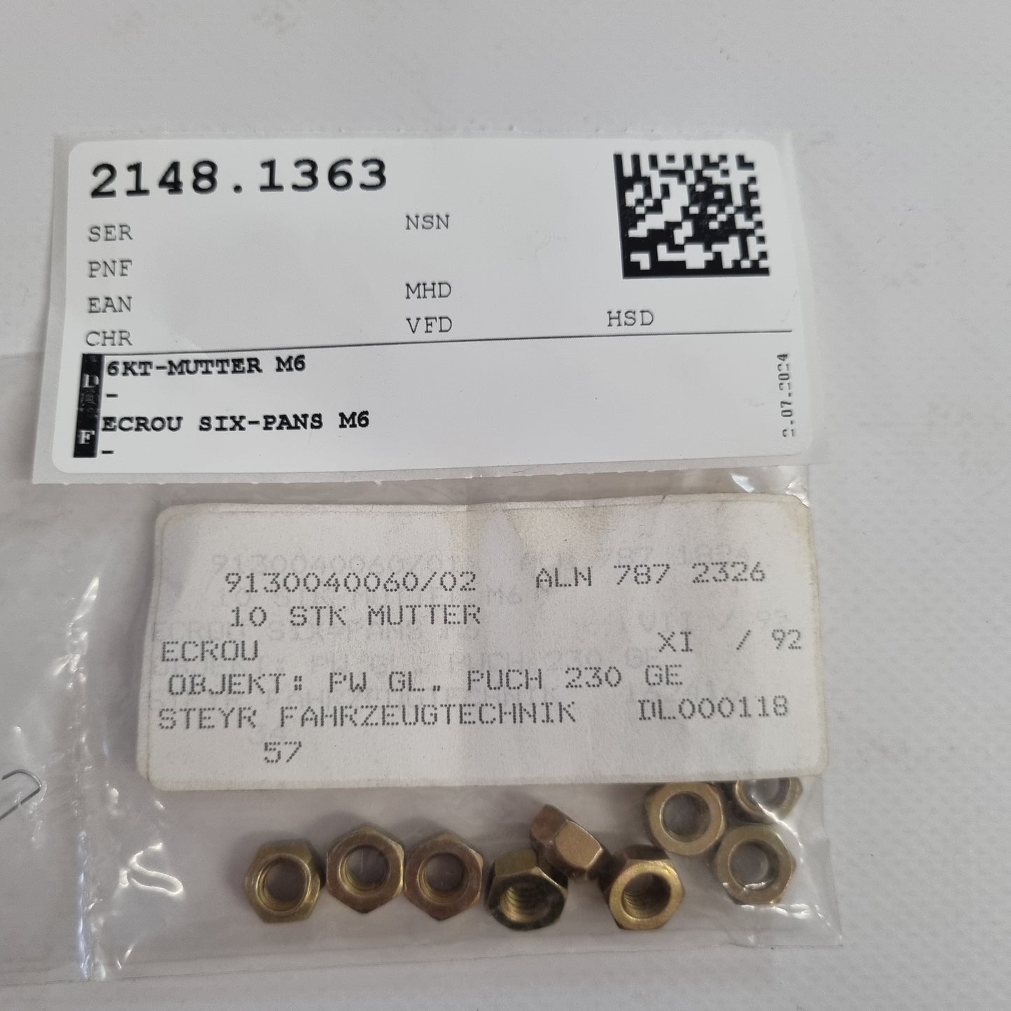 SECHSKANTMUTTER M6 913004006002