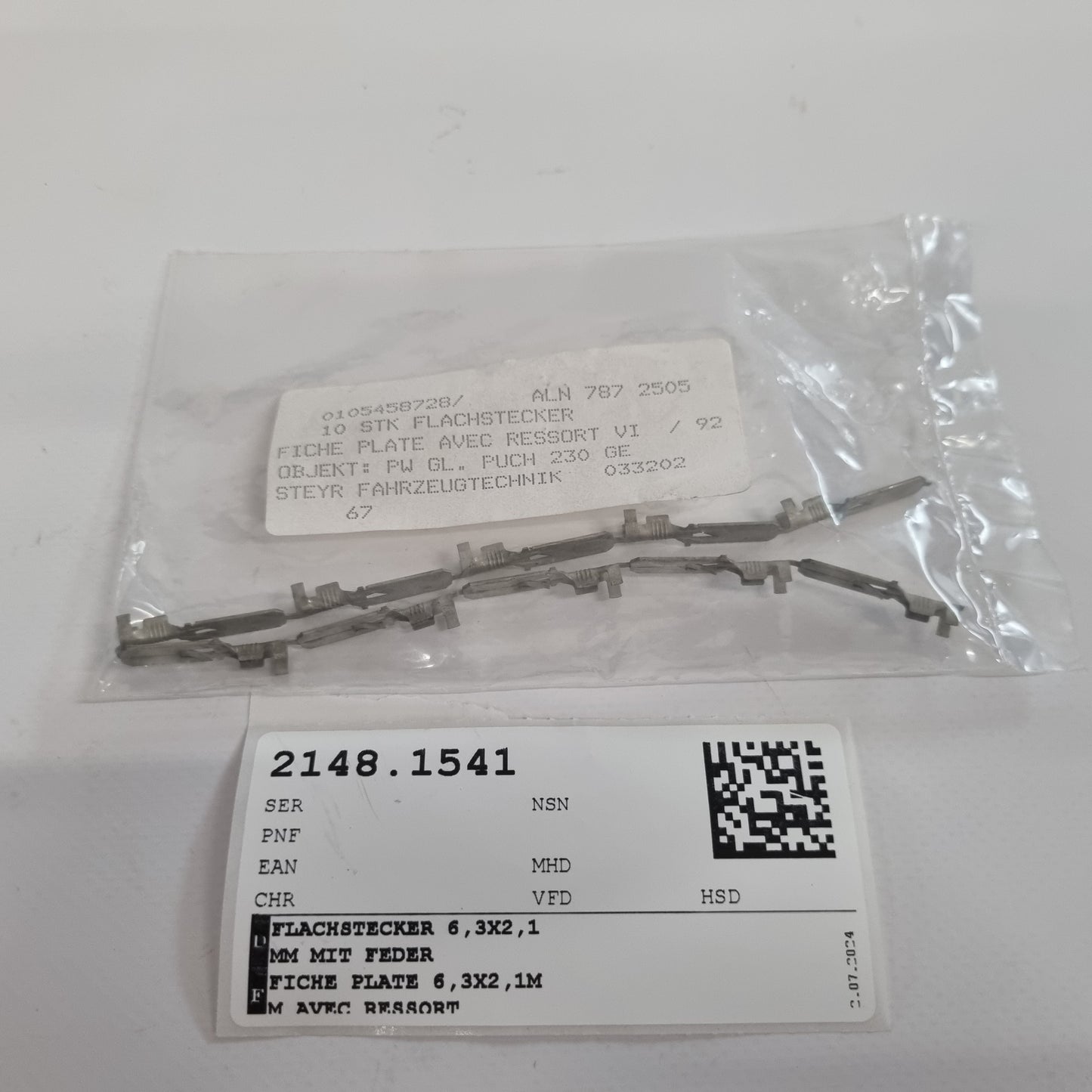 FLACHSTECKER 6,3X2,1MM MIT FEDER A0105458728