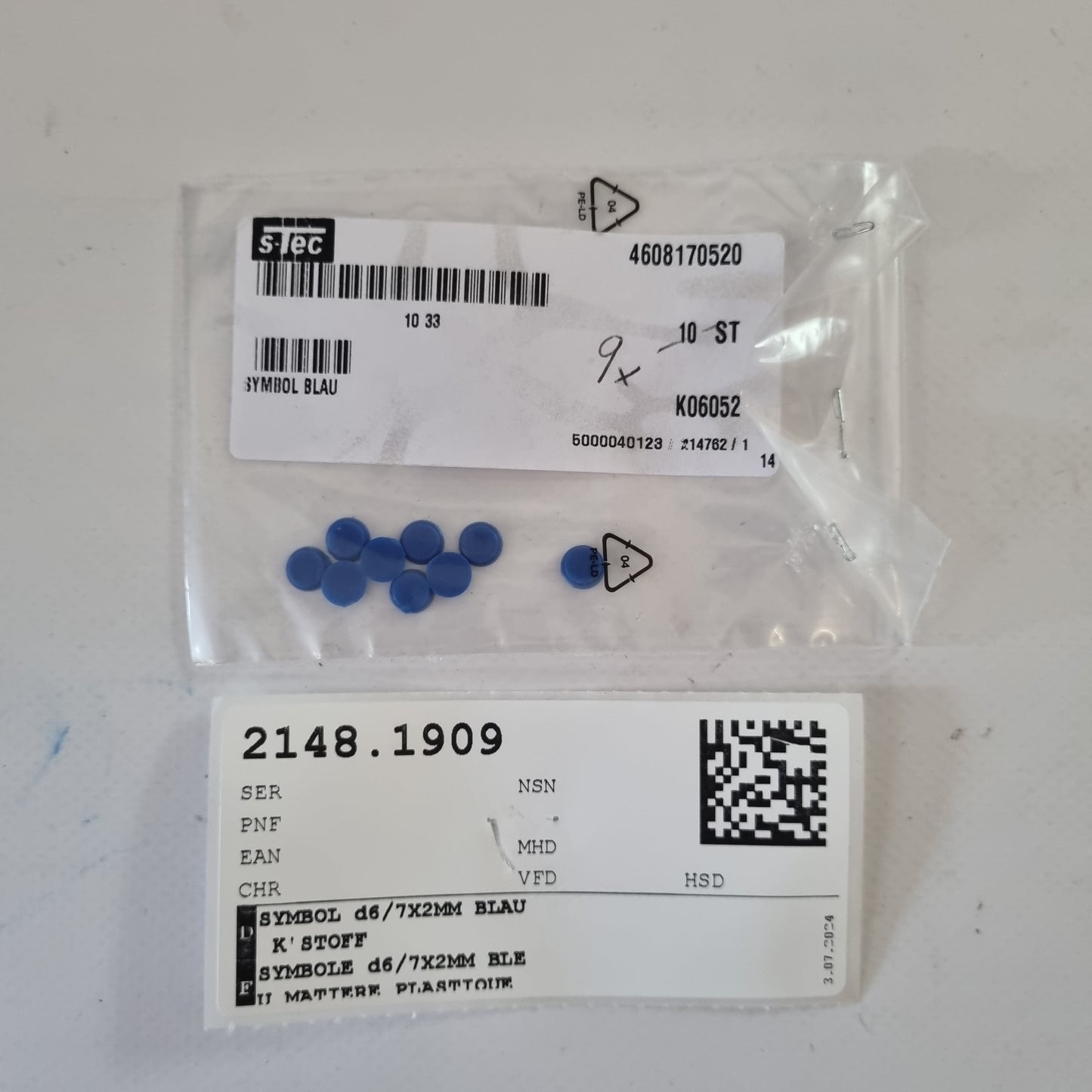 SYMBOL d6/7X2MM BLAU KUNSTSTOFF A4608170520