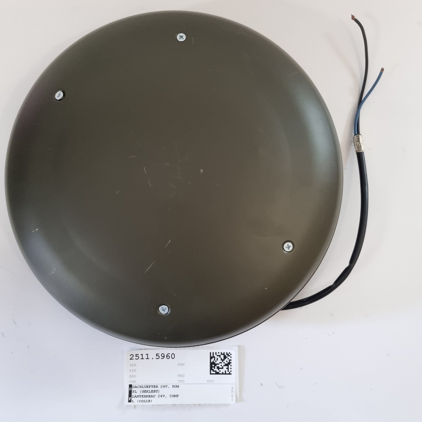 VENTILATEUR DE TOIT 24V / COMPLET (COLLÉ)