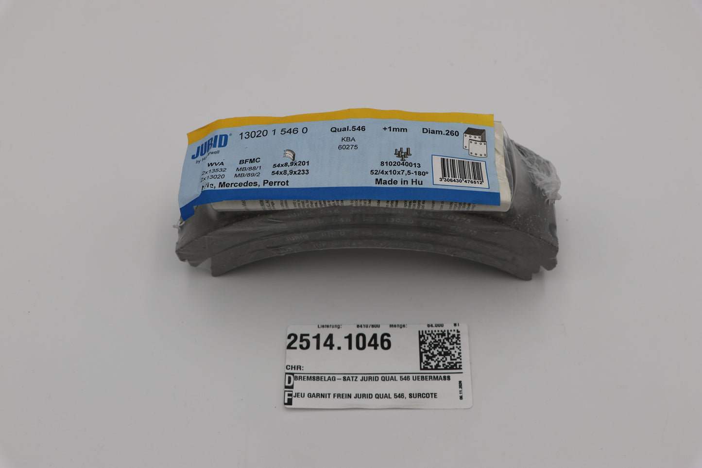 BREMSBELAG-SATZ JURID QUALITAET 546