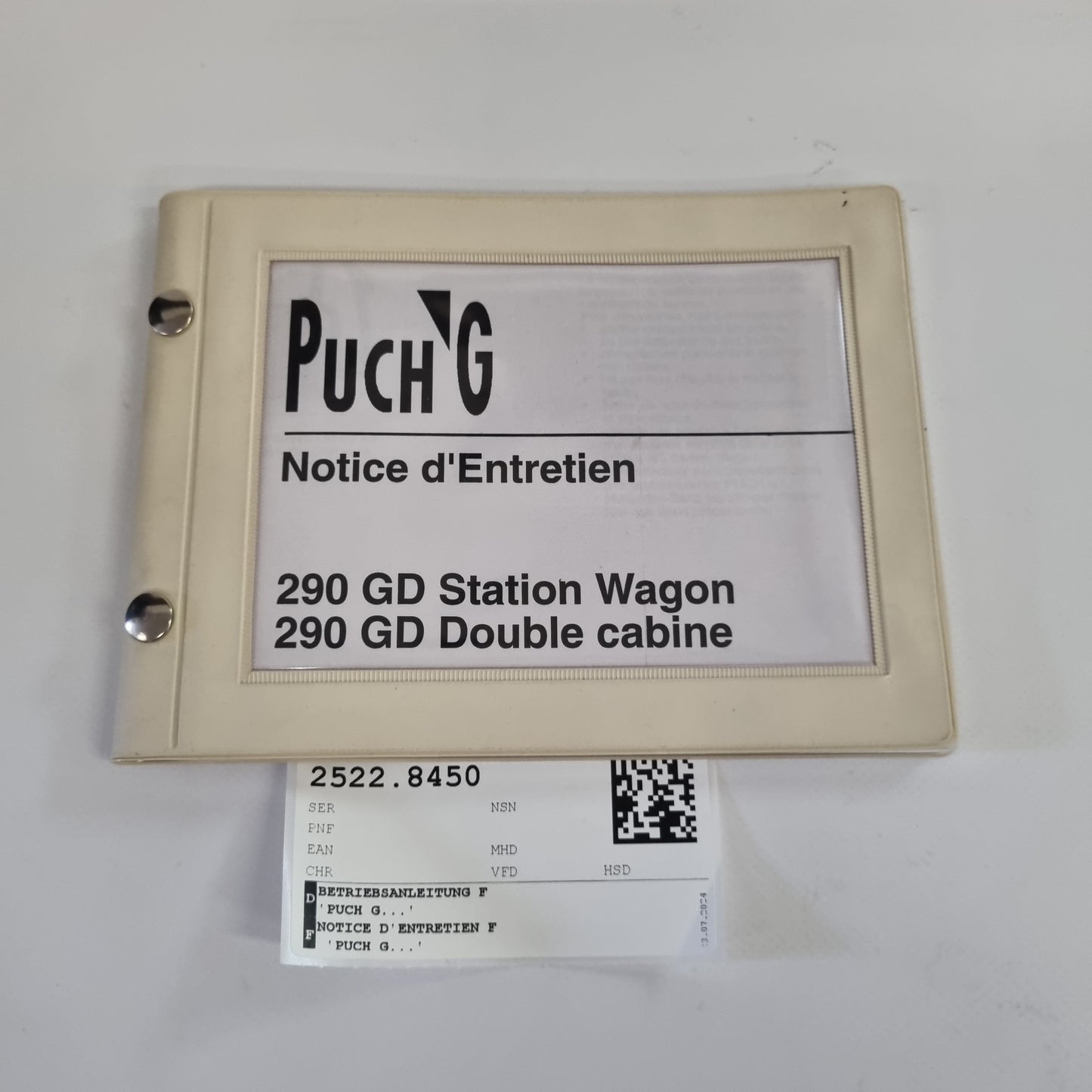 BETRIEBSANLEITUNG Puch 290 GD Franzoesisch