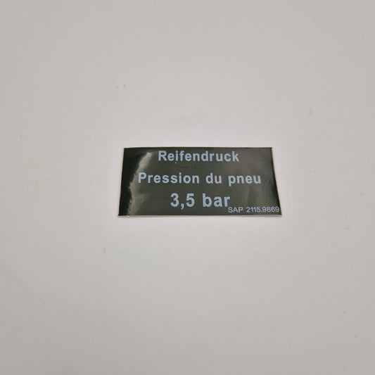 SELBSTKLEBE-ETIKETTE 60X30MM REIFENDRUCK 3,5BAR