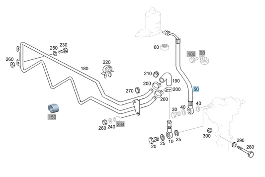 SCHLAUCH Lenkhelfpumpe zur Lenkung A4614660481 G300