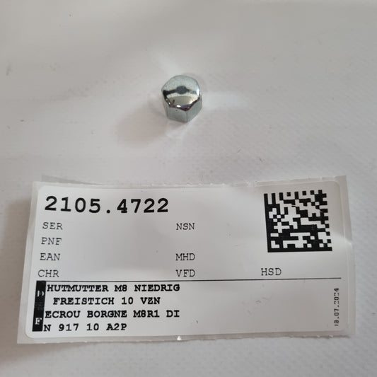 Cap nut M8R1 DIN 917 10 A2P