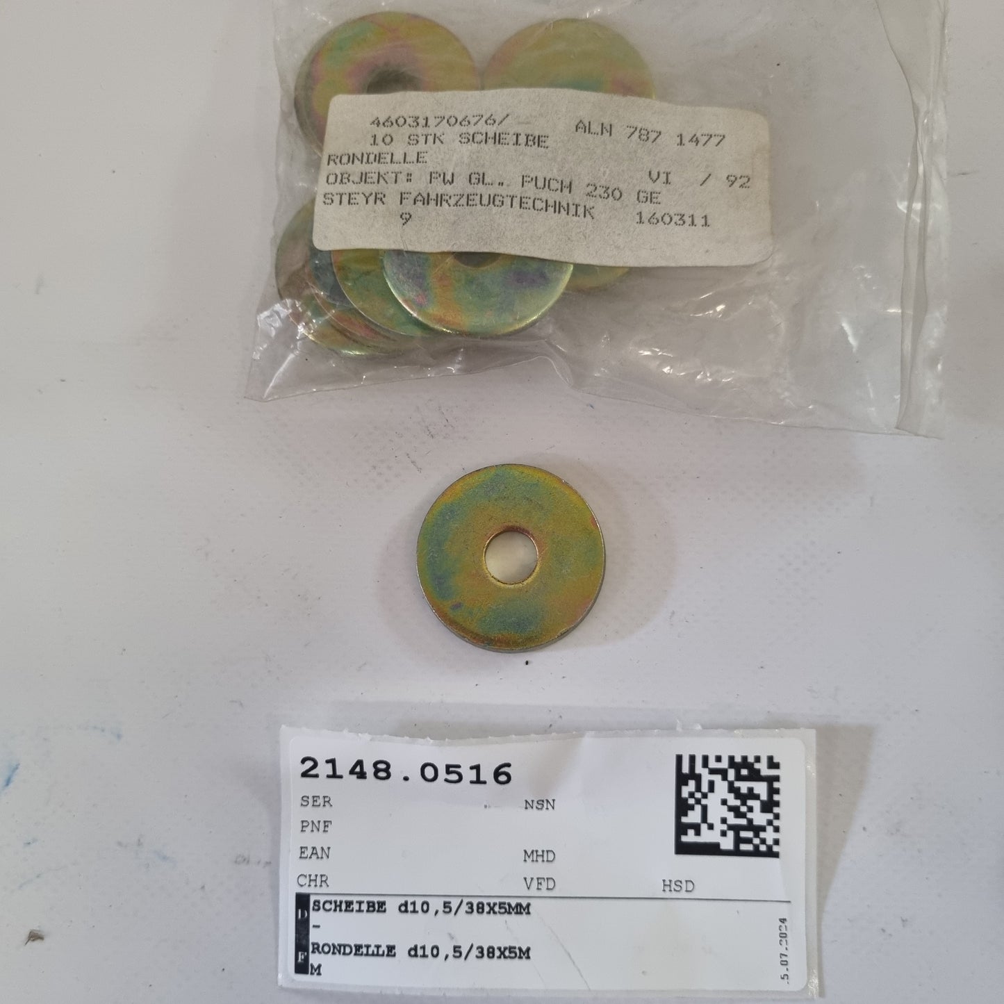 SCHEIBE d10,5/38X5MM A4603170676