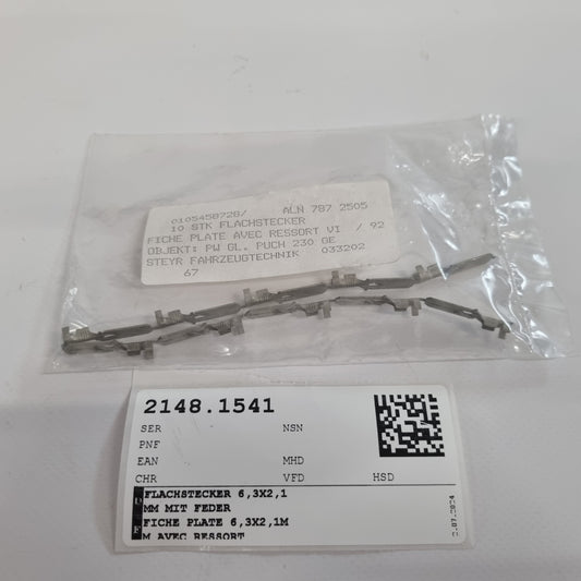 Flat plug 6.3 x 2.1 mm with spring A0105458728
