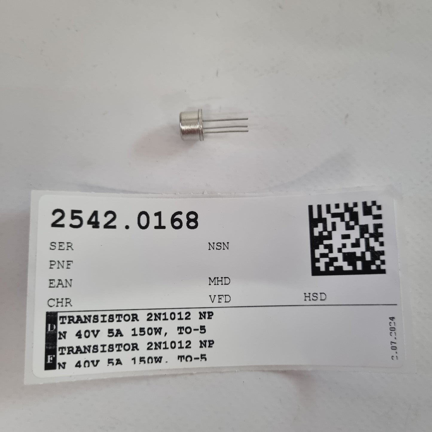 TRANSISTOR 2N1012 NPN 40V 5A 150W / TO-5