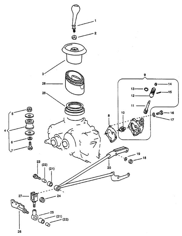 Schalthebel / Tachoantrieb / Aufhängung (IMFS)